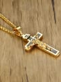 thumb Stainless Steel With Two-color plating Personality Cross Necklaces 3