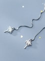 thumb 925 Sterling Silver With Antique Silver Plated Fashion Coconut Tree Threader Earrings 2