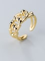 thumb 925 Sterling Silver With Gold Plated Simplistic Rope Double Layer Free Size Rings 1