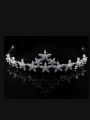 thumb Flower-shape Shining Zircons White Gold Plated Hair Accessories 0