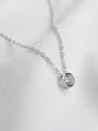 thumb 925 Sterling Silver With Platinum Plated Simplistic  cubic zirconia Necklaces 2