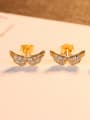 thumb 925 Sterling Silver Stylish and compact zircon wing stud earrings 0