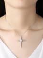 thumb Copper With Cubic Zirconia Simplistic Cross Necklaces 1