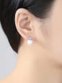 thumb Copper With White Gold Plated Simplistic Ball Stud Earrings 1