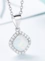 thumb Fashion Opal stone Cubic Zirconias 925 Silver Pendant 3