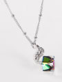 thumb Simple Cubic Crystal Rhinestones Necklace 1