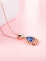 thumb Hollow Water Drop Shaped Glass Stone Necklace 1
