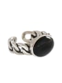 thumb Sterling Silver Vintage Personality Black Resin Free Size Ring 2