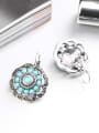 thumb Personalized Turquoise stones Grey Crystals Alloy Earrings 1