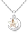 thumb Fashion austrian Crystal Star Moon Pendant Alloy Necklace 3