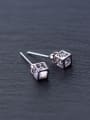 thumb S925 Tremella nail Mori sweet female diamond love Rubik's cube short ear E3003 cuff earring 0