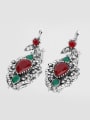 thumb Retro style Resin stones White Crystals Noble Alloy Earrings 2