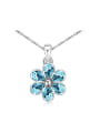 thumb Simple Water Drop austrian Crystals Flower Alloy Necklace 1