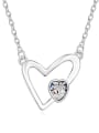 thumb Simple Hollow Heart Pendant Cubic austrian Crystal Alloy Necklace 2
