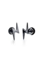 thumb Punk style Tiny Lightning Titanium Stud Earrings 1