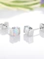 thumb 925 Sterling Silver With Platinum Plated Simplistic Round Stud Earrings 1