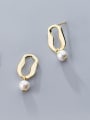 thumb 925 Sterling Silver With 18k Gold Plated Fashion Geometric Drop Earrings 0