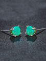 thumb 2018 Green Opal Stone stud Earring 1