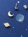 thumb 925 Sterling Silver With Silver Plated Cute Cosmic Moon Stud Earrings 0