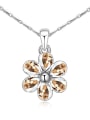 thumb Simple Water Drop austrian Crystals Flower Alloy Necklace 3