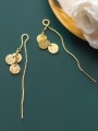 thumb 925 Sterling Silver With Gold Plated Simplistic Round Threader Earrings 3