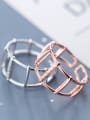 thumb 925 Sterling Silver With Silver Plated Personality Geometric Free Size Rings 0