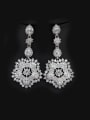 thumb Exaggerate Flower Wedding Drop Cluster earring 0