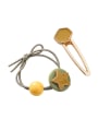 thumb Alloy With Rose Gold Plated Fashion Pentagram Candy-colored rubber band Hair clip two-piece 2