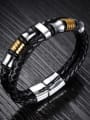 thumb Titanium Woven Artificial Leather Men Bracelet 2