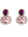 thumb Fashion Shiny austrian Crystals-accented Alloy Stud Earrings 1