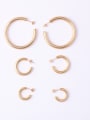 thumb Titanium With Rose Gold Plated Simplistic Smooth Round Hoop Earrings 1