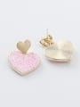 thumb Alloy With Imitation Gold Plated Simplistic Heart Stud Earrings 3