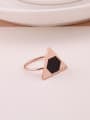 thumb Triangle Black Agate Fashion Ring 0