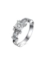 thumb All-match White Gold Plated Zircon Ring 0