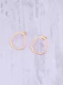 thumb Titanium With Gold Plated Simplistic  Hollow Geometric Hoop Earrings 4