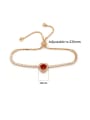 thumb Copper With Cubic Zirconia  Simplistic Heart  Adjustable Bracelets 2