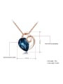 thumb Exquisite Blue Heart Shaped Austria Crystal Two Pieces Jewelry Set 2