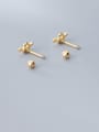 thumb 925 Sterling Silver With Gold Plated Simplistic Spiral Rope Knot  Stud Earrings 3