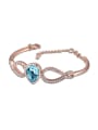 thumb Simple Rose Gold Plated Water Drop austrian Crystal Bracelet 4
