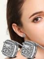 thumb Fashionable Square Shaped Zircons Stud Earrings 1