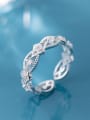 thumb 925 Sterling Silver With Cubic Zirconia Fashion Geometric Band Rings 0