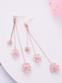 thumb Alloy With Rose Gold Plated Fashion Flower tassel Drop Earrings 3