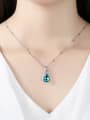thumb Fashion Water Drop Crystal Pendant Copper Necklace 1