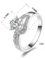 thumb Elegant Fashion Personality Zircons Silver Plated Women Ring 2