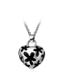 thumb Exquisite Heart Shaped Stainless Steel Painting Necklace 0