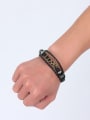 thumb All-match Monogrammed Shaped Artificial Leather Alloy Bracelet 1