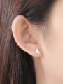 thumb 925 Sterling Silver With Glossy  Simplistic Asymmetry Triangle Stud Earrings 2