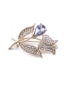 thumb Flower-shaped Crystal Brooch 5