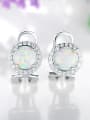 thumb 925 Sterling Silver With Platinum Plated Simplistic Round Stud Earrings 1