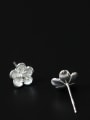 thumb Silver Plated Small Flower Shaped stud Earring 2